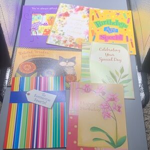 Lot if 7 Assorted Happy Birthday Greeting Cards SELLING AS IS